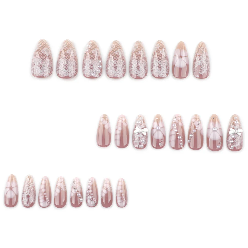 Artful Nail Extensions with Delicate Accents Stornfield