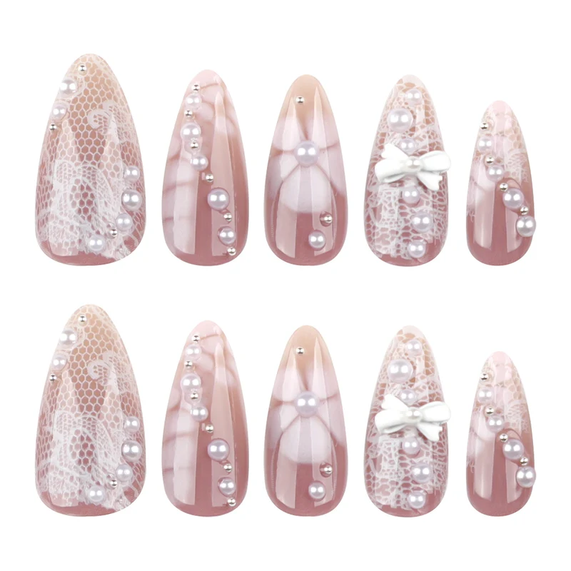 Artful Nail Extensions with Delicate Accents Stornfield
