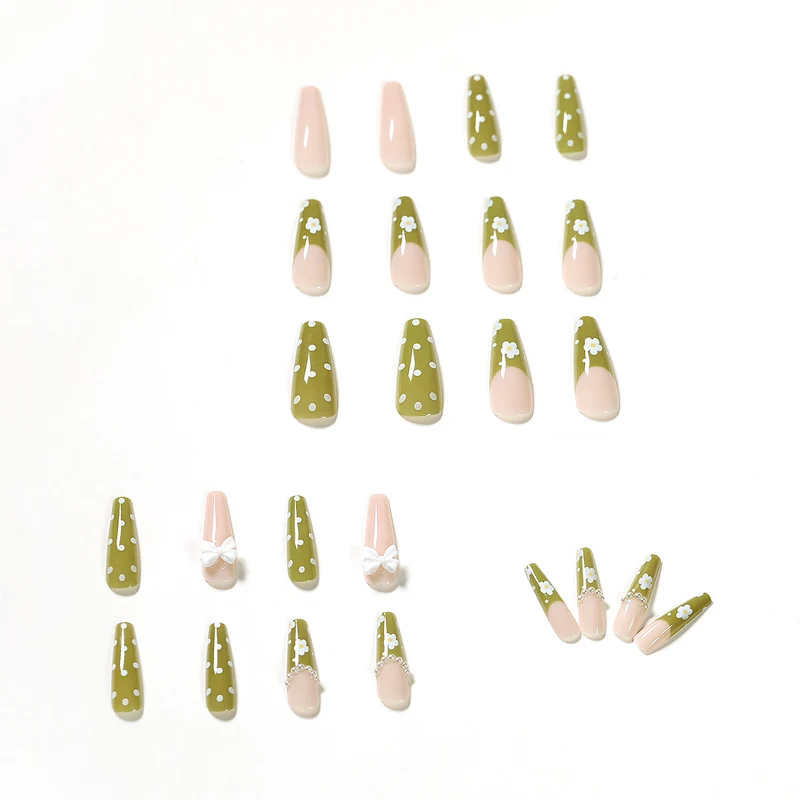 Artful Nail Extensions with Delicate Flower Design Stornfield