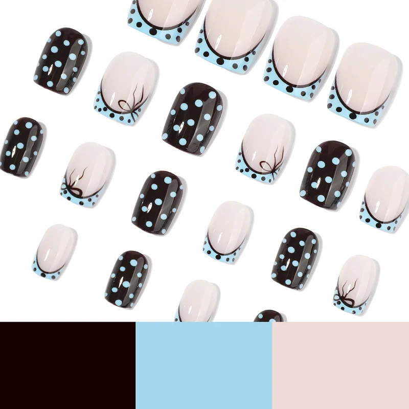 Artful nail extensions with playful dots and elegant design Stornfield