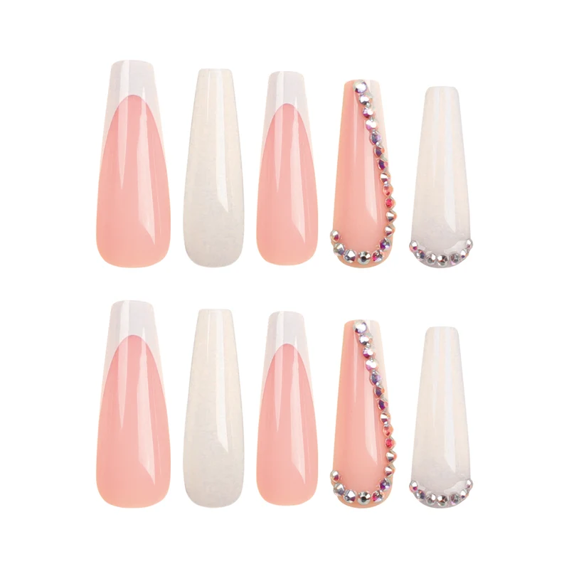 Artful nail extensions with rhinestone embellished accents Stornfield