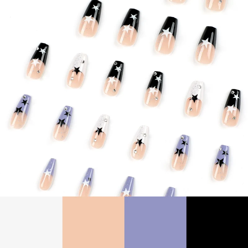Artful Nail Extensions with Star Motif Stornfield