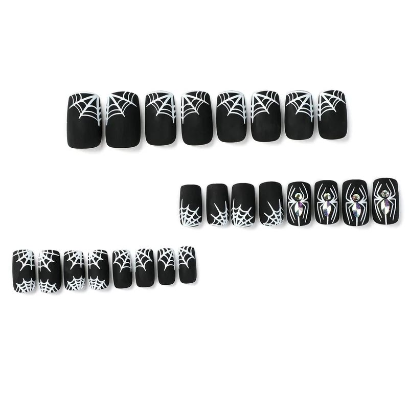 Artful Nail Extensions with Spider and Spider Web Design Stornfield