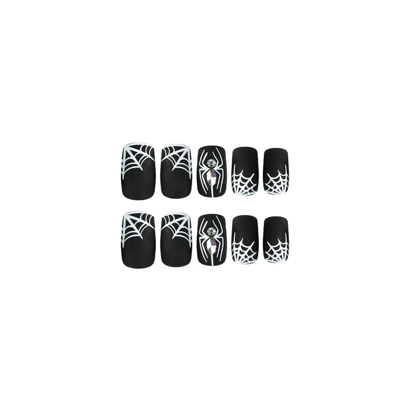 Artful Nail Extensions with Spider and Spider Web Design Stornfield