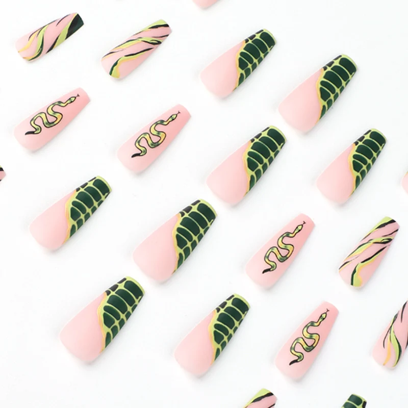 Artful Nail Extensions with Serpentine Design Stornfield