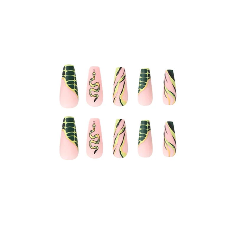 Artful Nail Extensions with Serpentine Design Stornfield