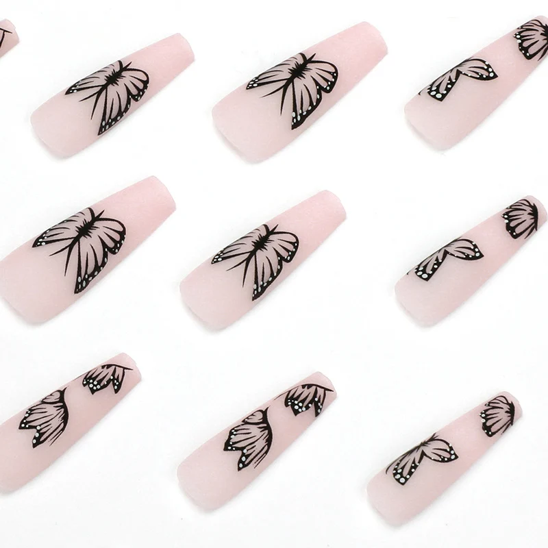 Artistic Nail Extensions with Butterfly Design Stornfield
