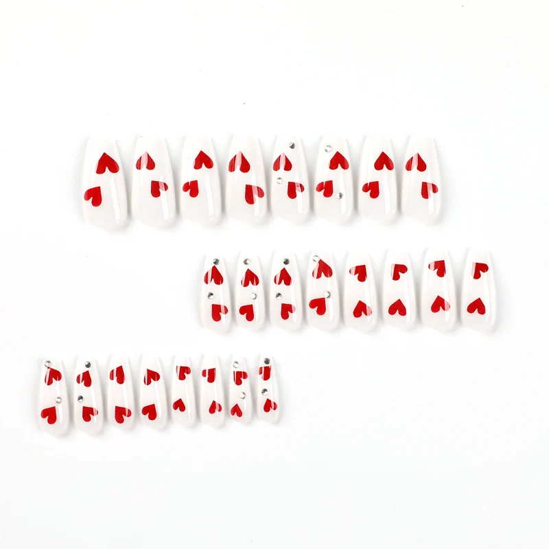 Artful Nail Extensions with Romantic Heart Designs Stornfield