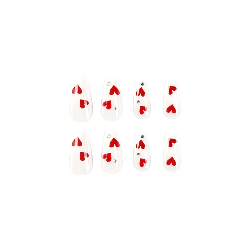 Artful Nail Extensions with Romantic Heart Designs Stornfield