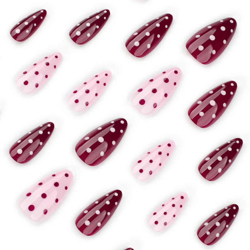 Artful Nail Extensions with Dots and Elegant Accents Stornfield
