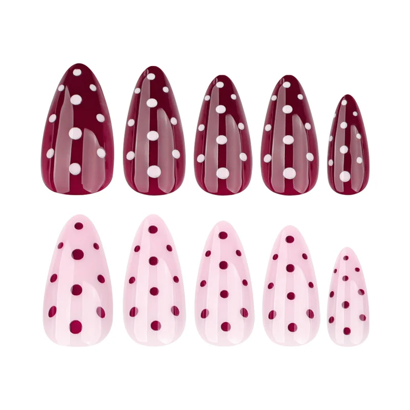 Artful Nail Extensions with Dots and Elegant Accents Stornfield