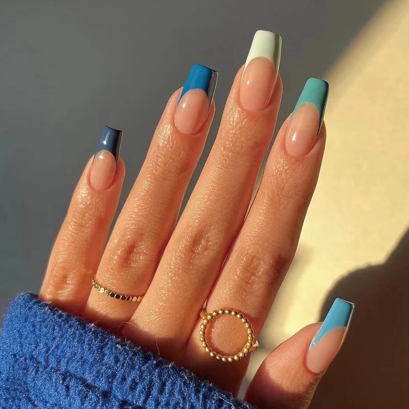 Artful Nail Extensions with Precise Gradient and Elegant Accents Stornfield