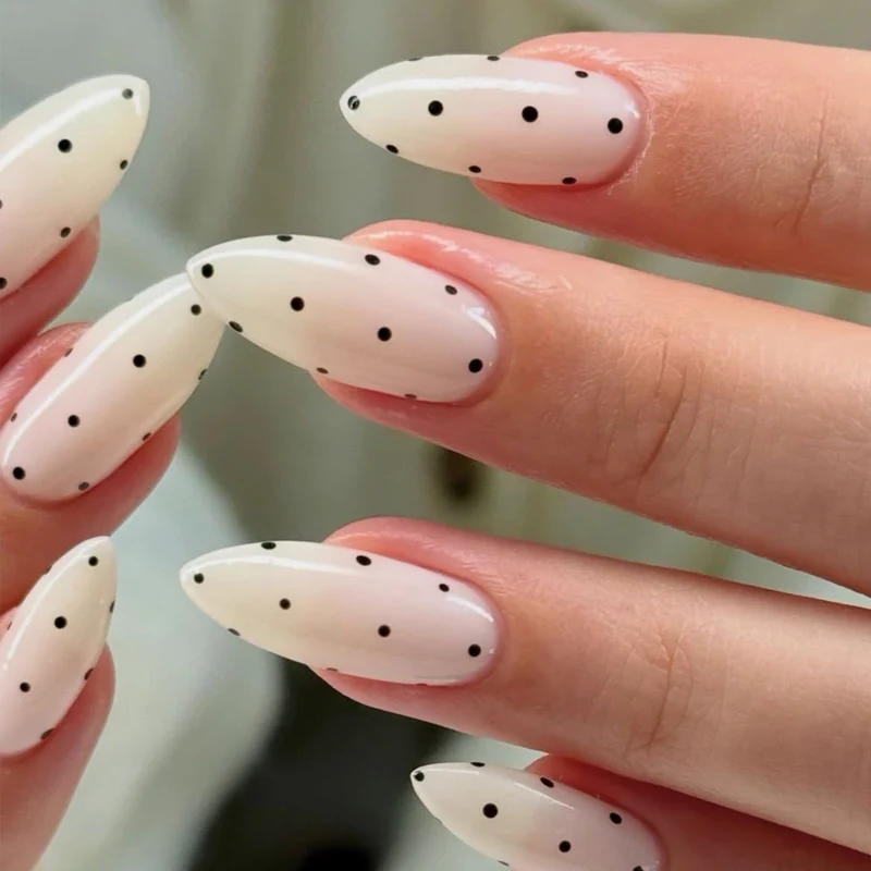 Artful Nail Extensions with Polka Dots Stornfield