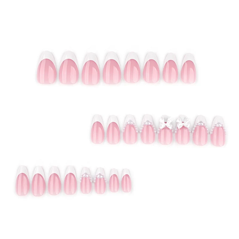 Artful Nail Extensions with Bead and Bow Designs Stornfield