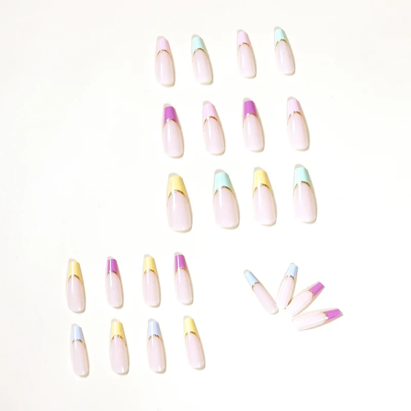 Artful Nail Extensions with Modern Color Design and Glitter Stornfield