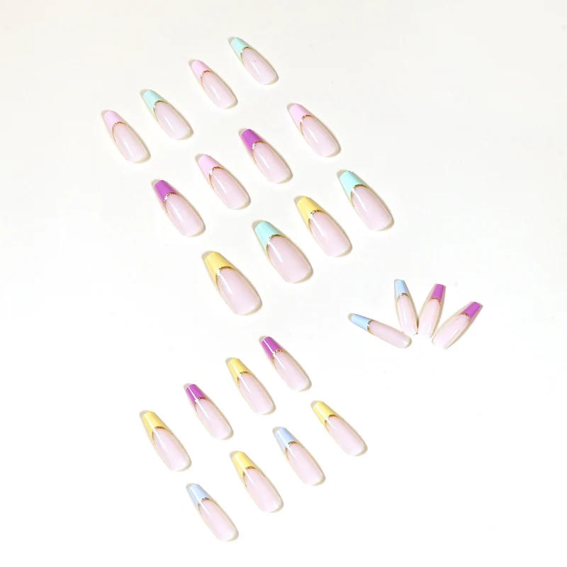 Artful Nail Extensions with Modern Color Design and Glitter Stornfield