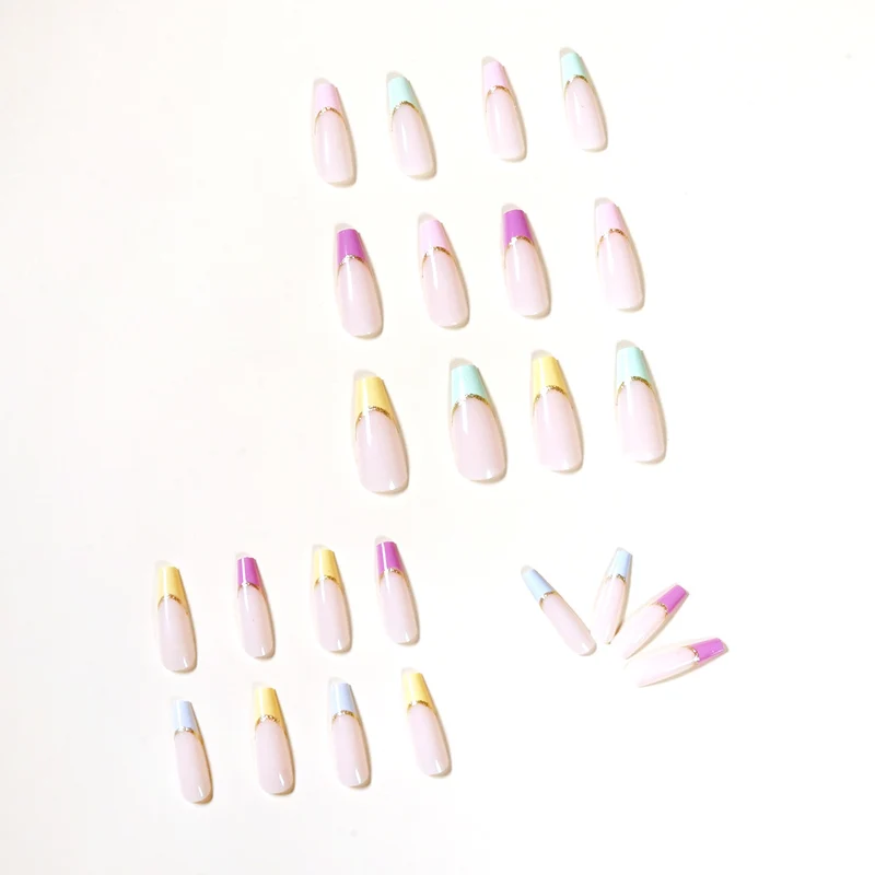 Artful Nail Extensions with Modern Color Design and Glitter Stornfield