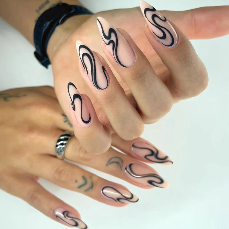 Artistic nail extensions with modern design and elegant lines Stornfield