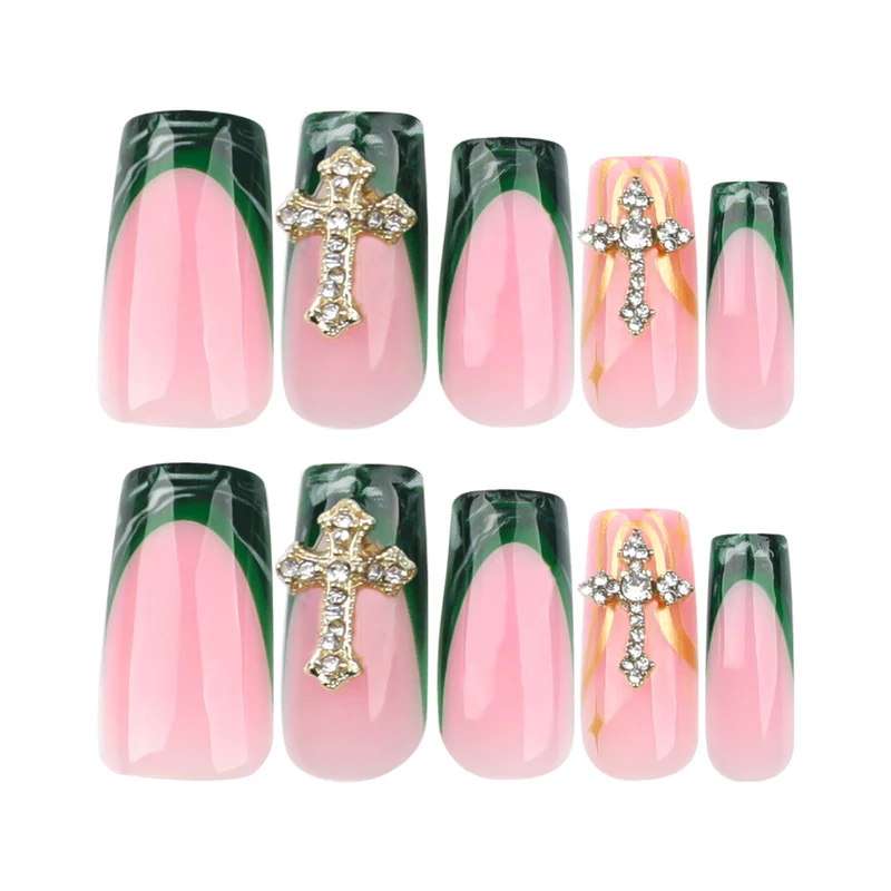 Artful Nail Extensions with Luxurious Decorative Design Stornfield