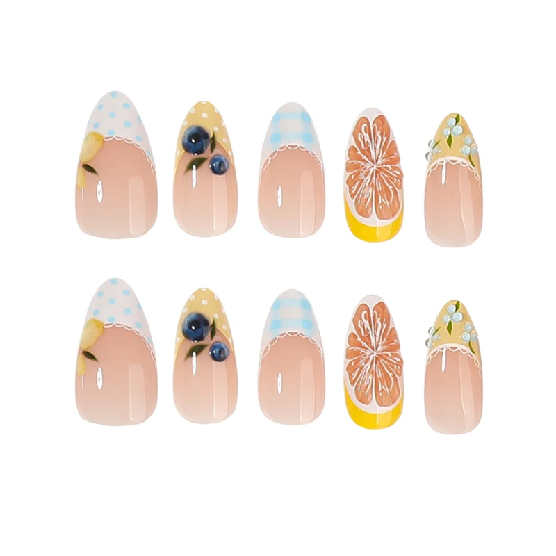Artistic Nail Extensions with Creative Floral Design Stornfield