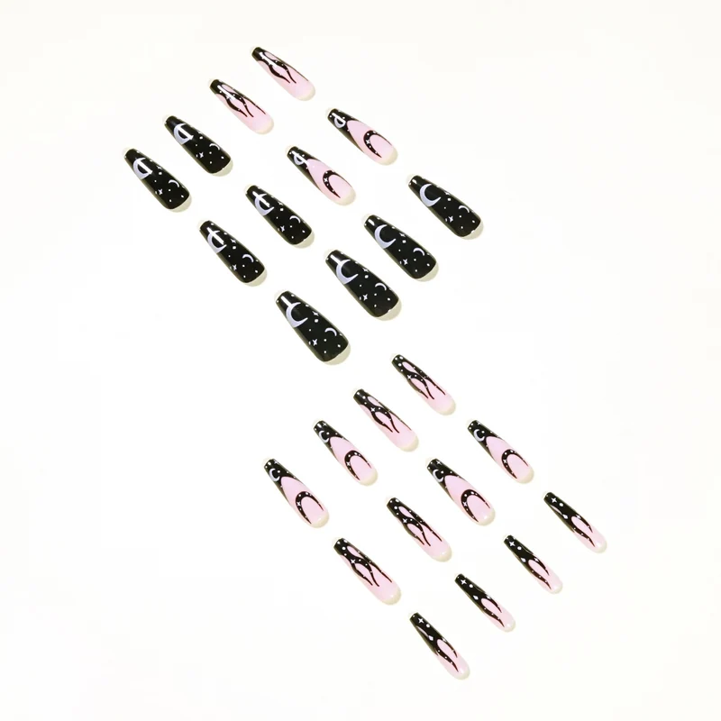 Artistic Nail Extensions with Creative Design and Glittering Accents Stornfield