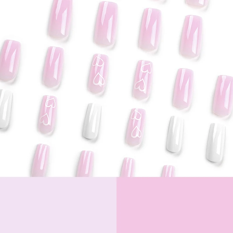 Artful Nail Extensions with Heart Patterns Stornfield