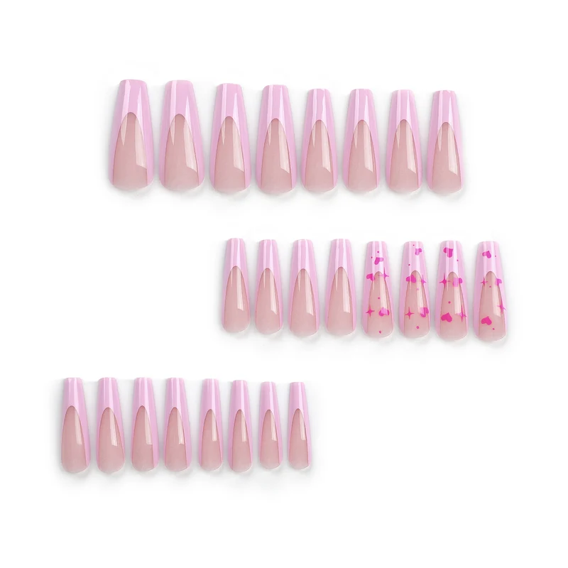 Artful Nail Extensions with Heart-Shaped Accents Stornfield