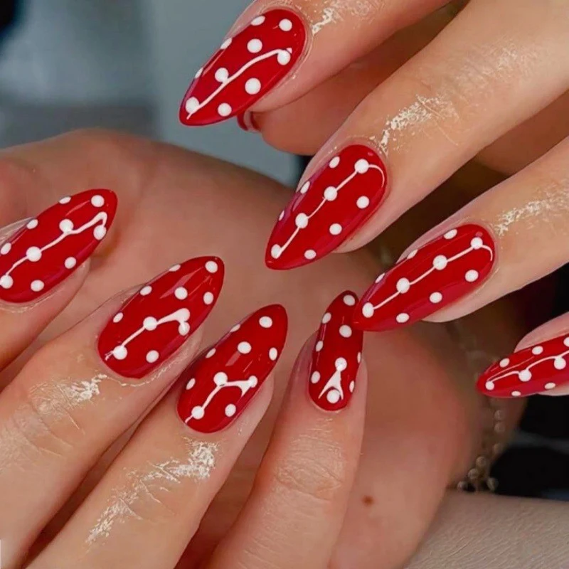Polka Dot Stiletto Press-On Nails Stornfield