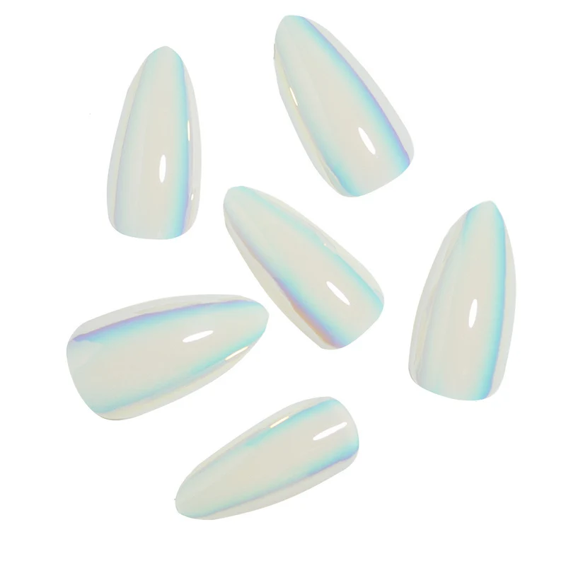 Iridescent Almond-Shaped Press-On Nails Stornfield