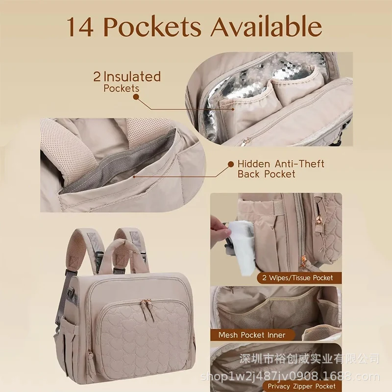 Multi-Funktionaler Windelrucksack mit Wickelmatte Karnz