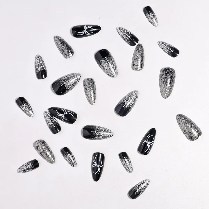 Halloween-Themed Spider Web Press-On Nails Stornfield