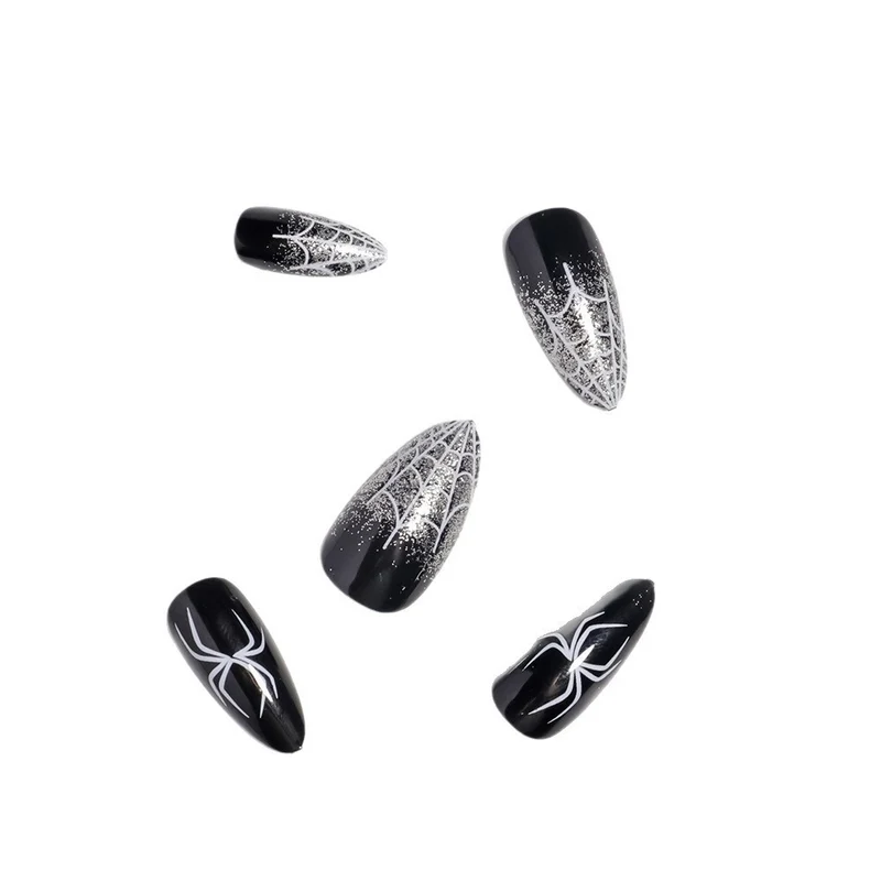 Halloween-Themed Spider Web Press-On Nails Stornfield