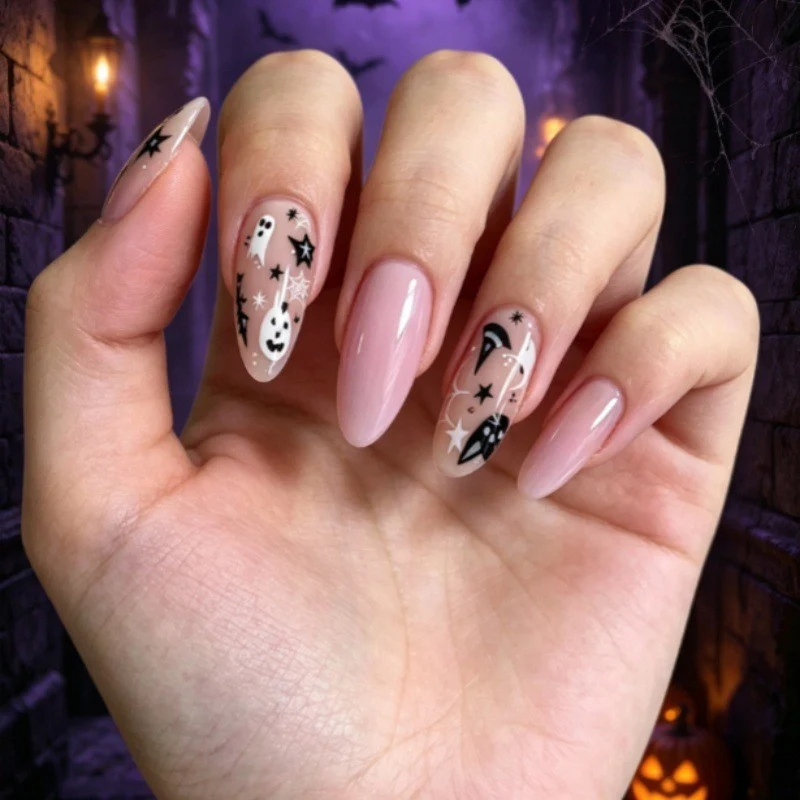 Halloween-Themed Press-On Nail Art Stornfield