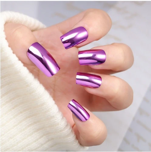 Glossy Metallic Press-On Nail Art Stornfield