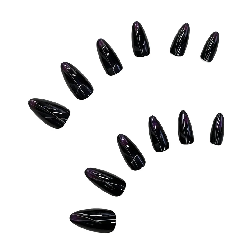 Glossy Elegant Almond-Shaped Press-On Nails Stornfield
