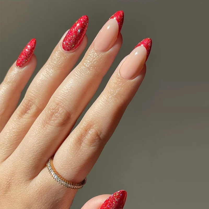 Glittery Stiletto Press-On Nail Tips Stornfield