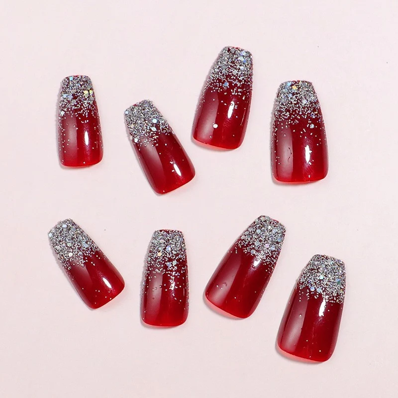 Glittery Gradient Press-On Nail Tips Stornfield