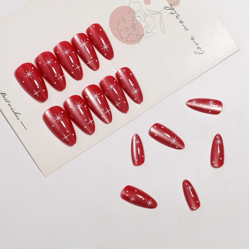 Glittery Almond-Shaped Press-On Nail Set Stornfield