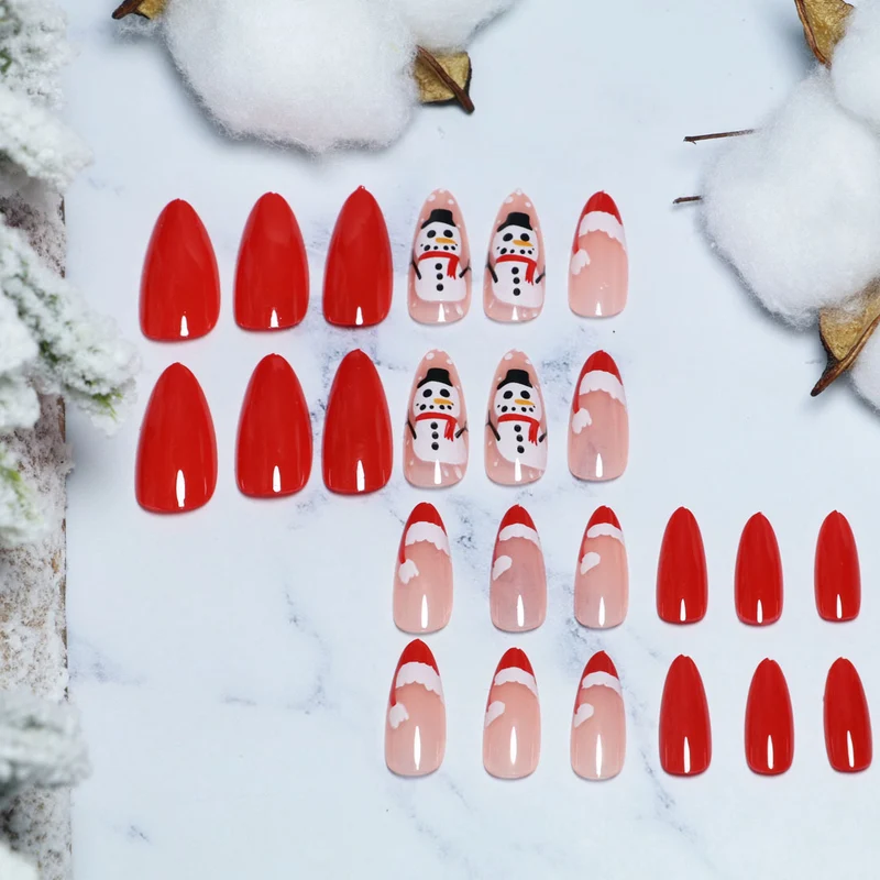 Festive Winter-Themed Press-On Nail Set Stornfield