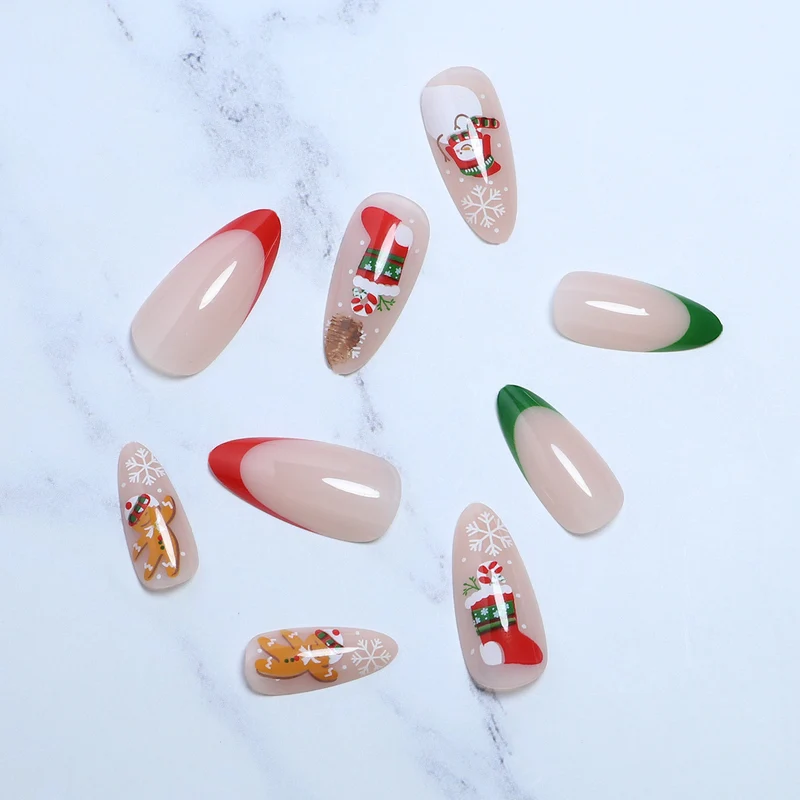 Festive Holiday-Themed Press-On Nails Stornfield