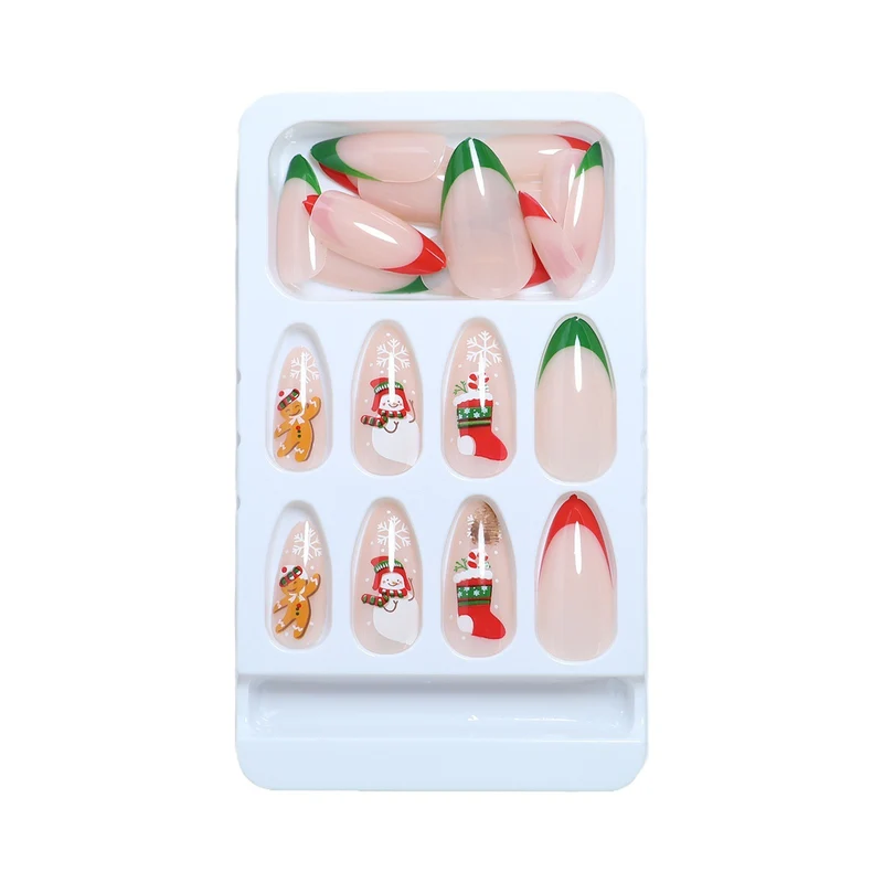 Festive Holiday-Themed Press-On Nails Stornfield