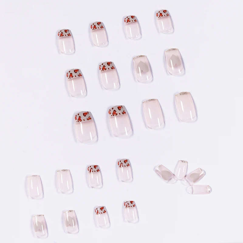 Artful Nail Extensions with Heart and Leopard Accents Stornfield