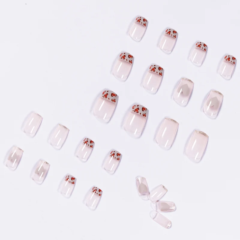 Artful Nail Extensions with Heart and Leopard Accents Stornfield
