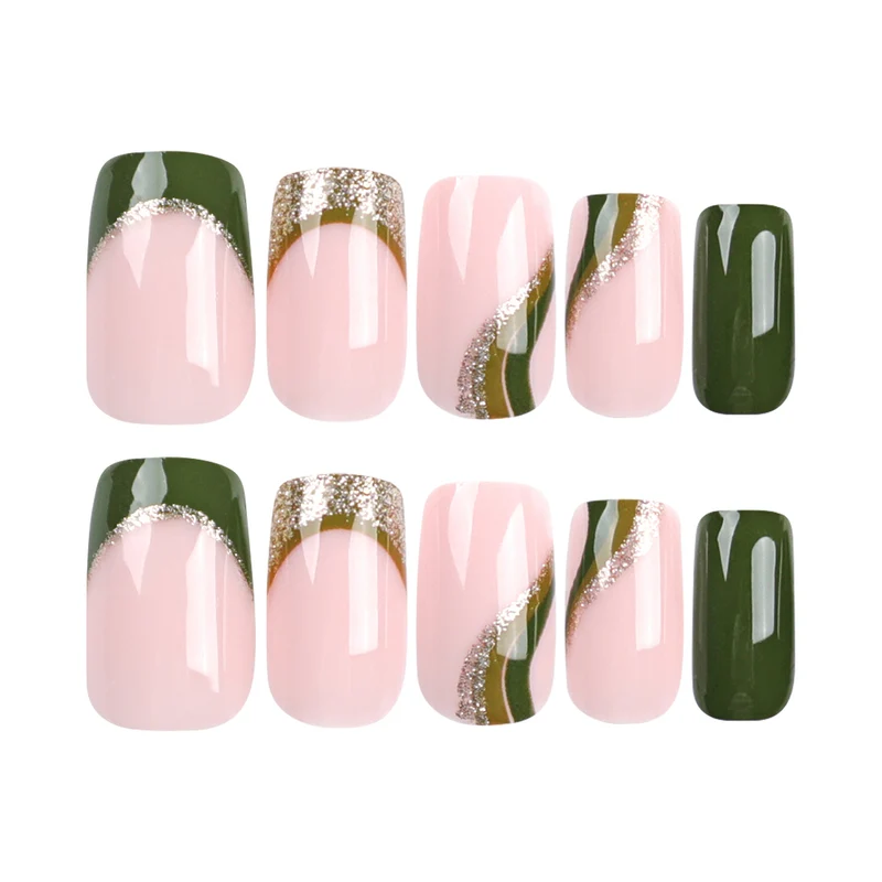 Artful nail extensions with golden accents and elegant design Stornfield