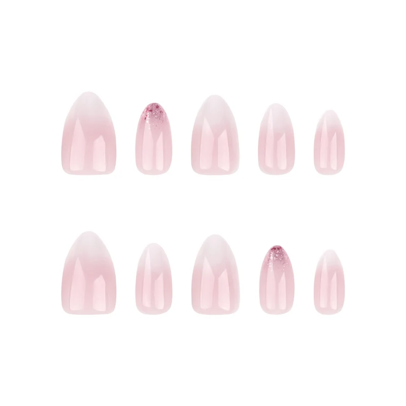Artful Nail Extensions with Glitter Decoration and Ombre Effect Stornfield