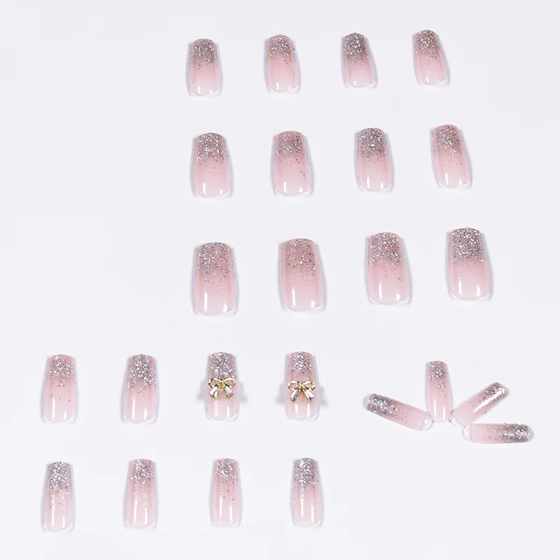 Artful Nail Extensions with Glitter and Decoration Stornfield
