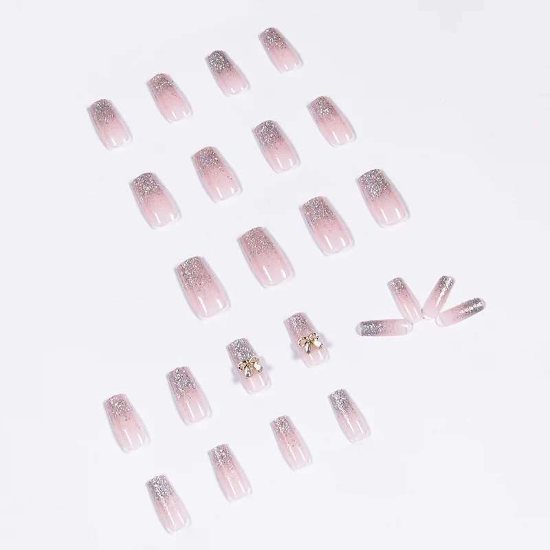 Artful Nail Extensions with Glitter and Decoration Stornfield
