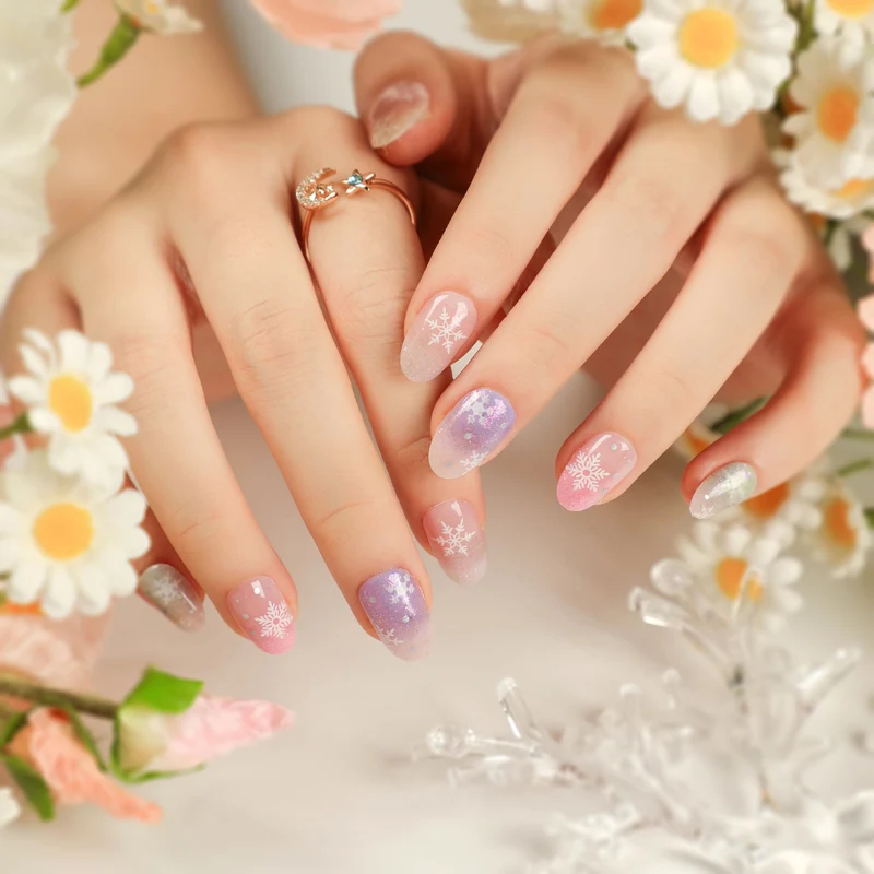 Artful Nail Extensions with Glitter and Rhinestone Embellishments Stornfield
