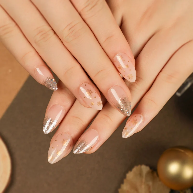 Artful Nail Extensions with Glitter and Rhinestone Embellishments Stornfield