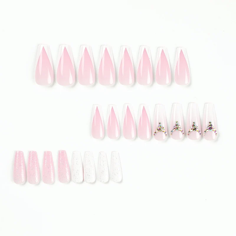 Artful Nail Extensions with Glitter and Rhinestone Accents Stornfield